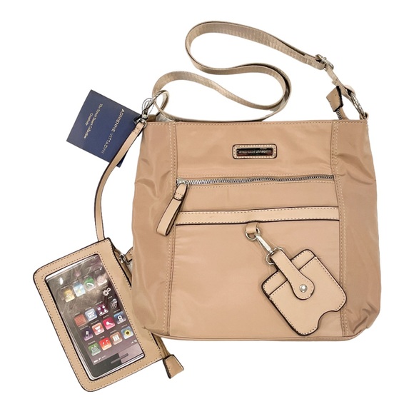 ADRIENNE VITTADINI Taupe Street Smart North South Crossbody Bag NWT - Picture 7 of 7